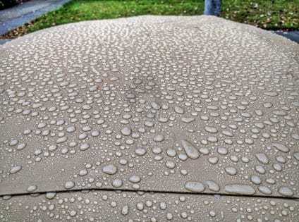 regnperler på soft top